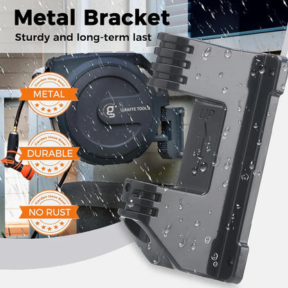 50ft Heavy-Duty Auto-Rewind Hose Reel – Weatherproof